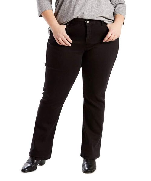 Jeans Levi's mujer talla grande 414 recto negro suave 99 cm