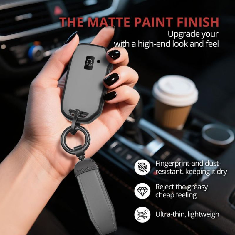 Cubierta para mando de coche Kia Seikuleca TPU mate + llavero de cuero