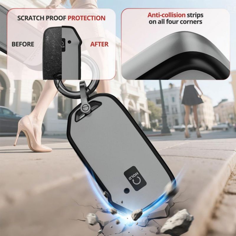Cubierta para mando de coche Kia Seikuleca TPU mate + llavero de cuero