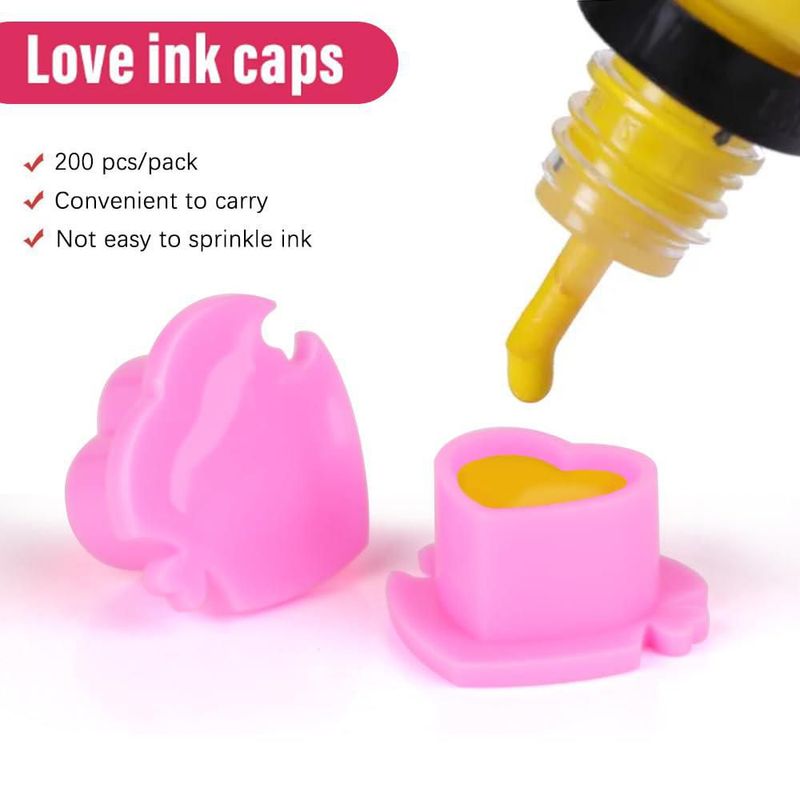 Vasos de Tinta para Tatuaje IFERO 200 uds Forma Corazón 30 mm