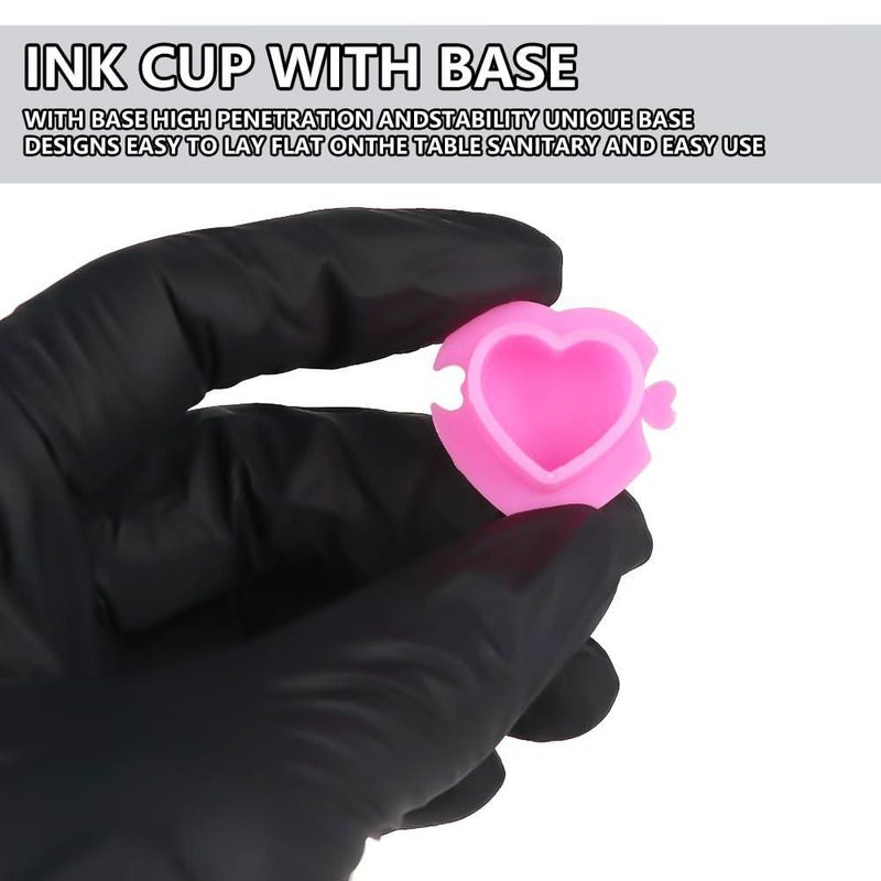 Vasos de Tinta para Tatuaje IFERO 200 uds Forma Corazón 30 mm