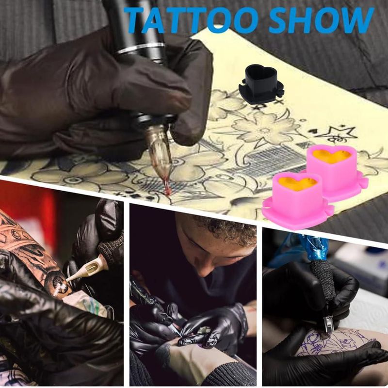 Vasos de Tinta para Tatuaje IFERO 200 uds Forma Corazón 30 mm