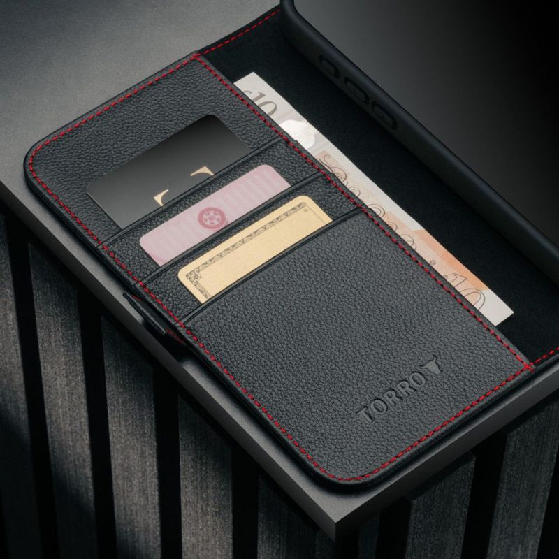 Funda TORRO para iPhone 17 Air de cuero negro