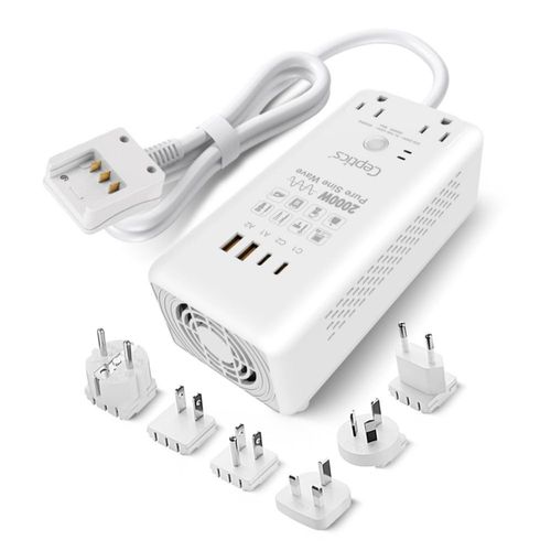 Convertidor Ceptics 2000 W 220 V a 110 V 6‑en‑1