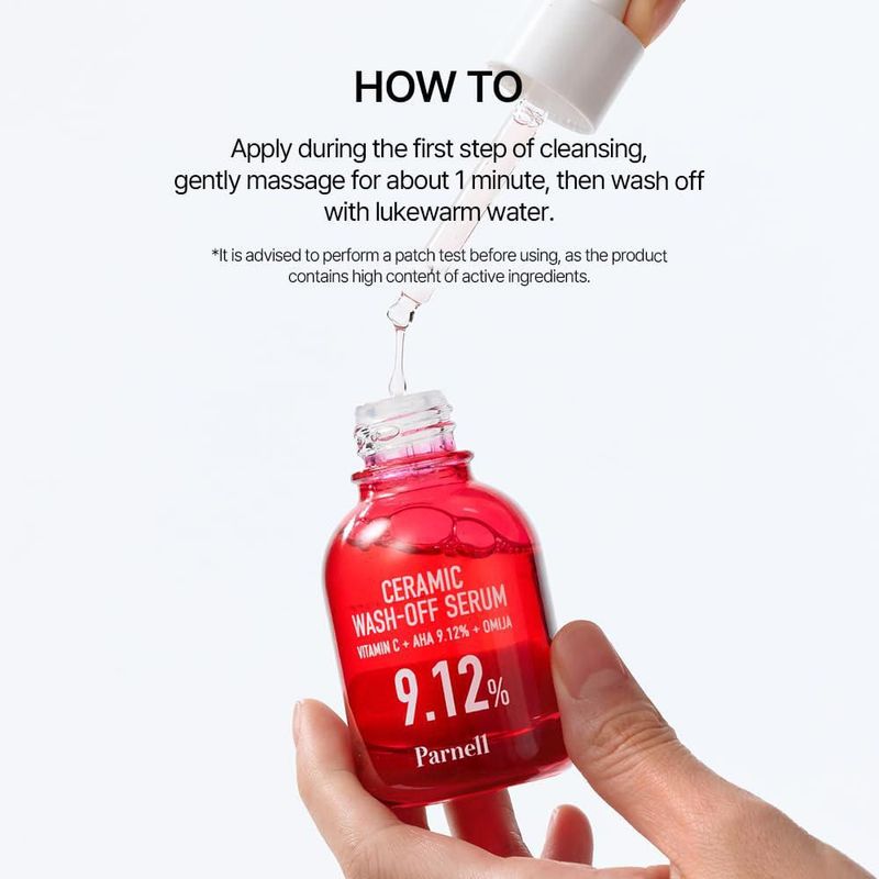 Suero facial Parnell AHA 912 % Omija 30 ml de enjuague