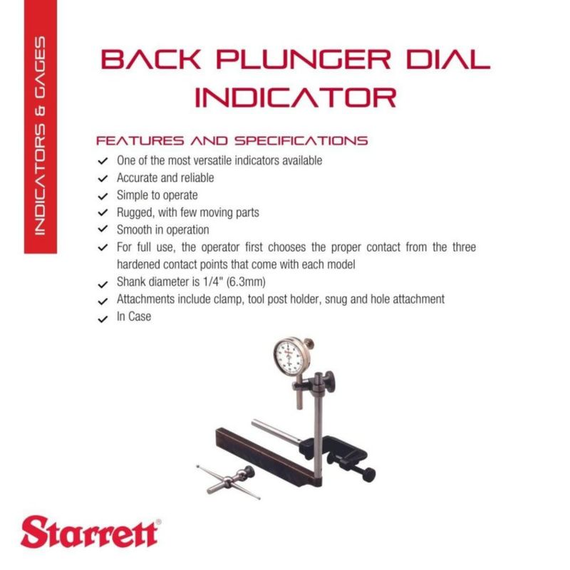 Indicador de Dial Universal Starrett 0-02" de rango con graduación de 0001"