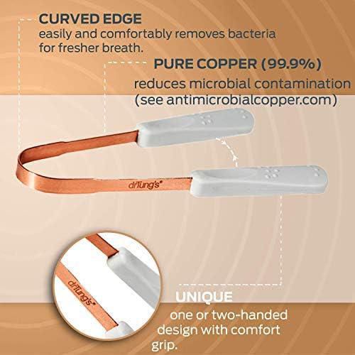 Limpiador lingual Scraper DrTung's de cobre con funda de viaje