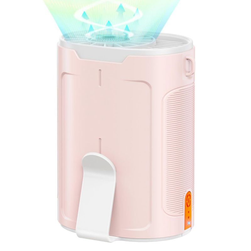 Ventilador portátil Heell 2025 AI recargable 4 velocidades 600 RPM rosa