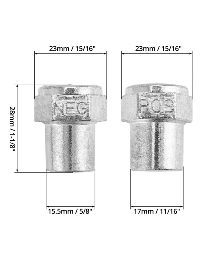 Terminal de Batería QWORK 3/8" con Pasador Hembra - Juego de 2 pares