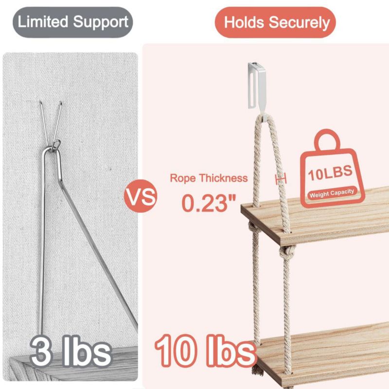 Estante colgante de madera YOYUTOX 28 cm (2 unidades)