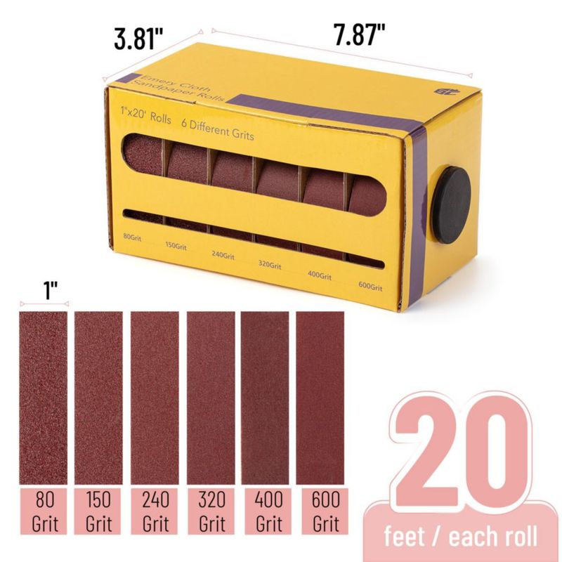 Lija de Tela Bates Choice 25 cm x 6 m Rollo de 6 Granulaciones