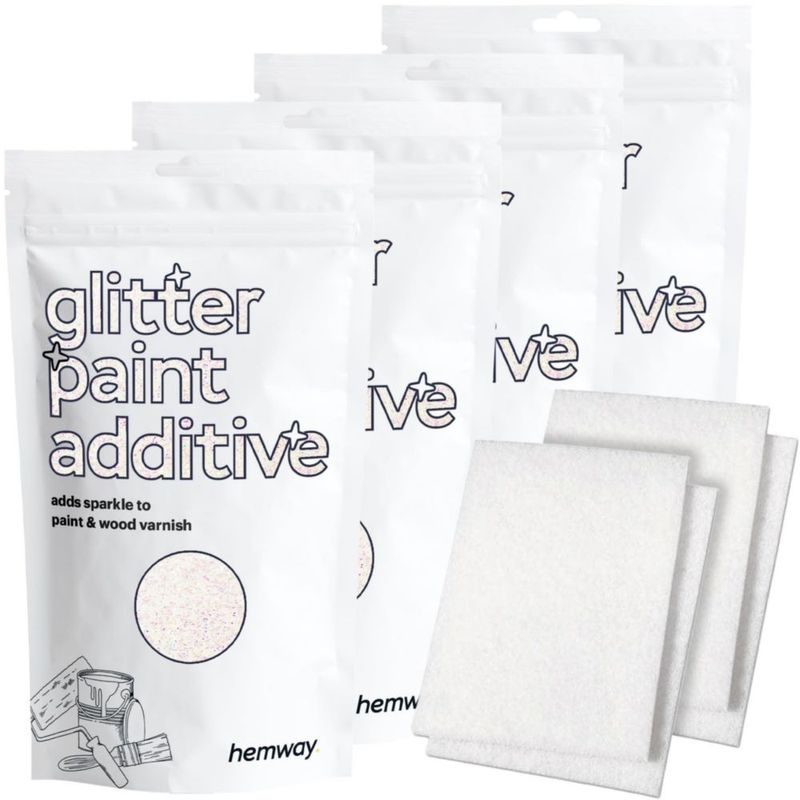 Glitter Hemway 400 g + 4 almohadillas – Aditivo de pintura iridiscente
