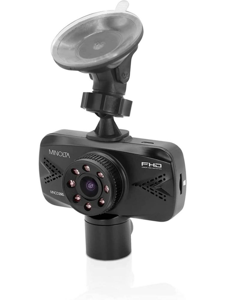 Cámara para Auto Minolta MNCD350X 1080p 2 Canales con LCD de 2.7" y Cámara Interior
