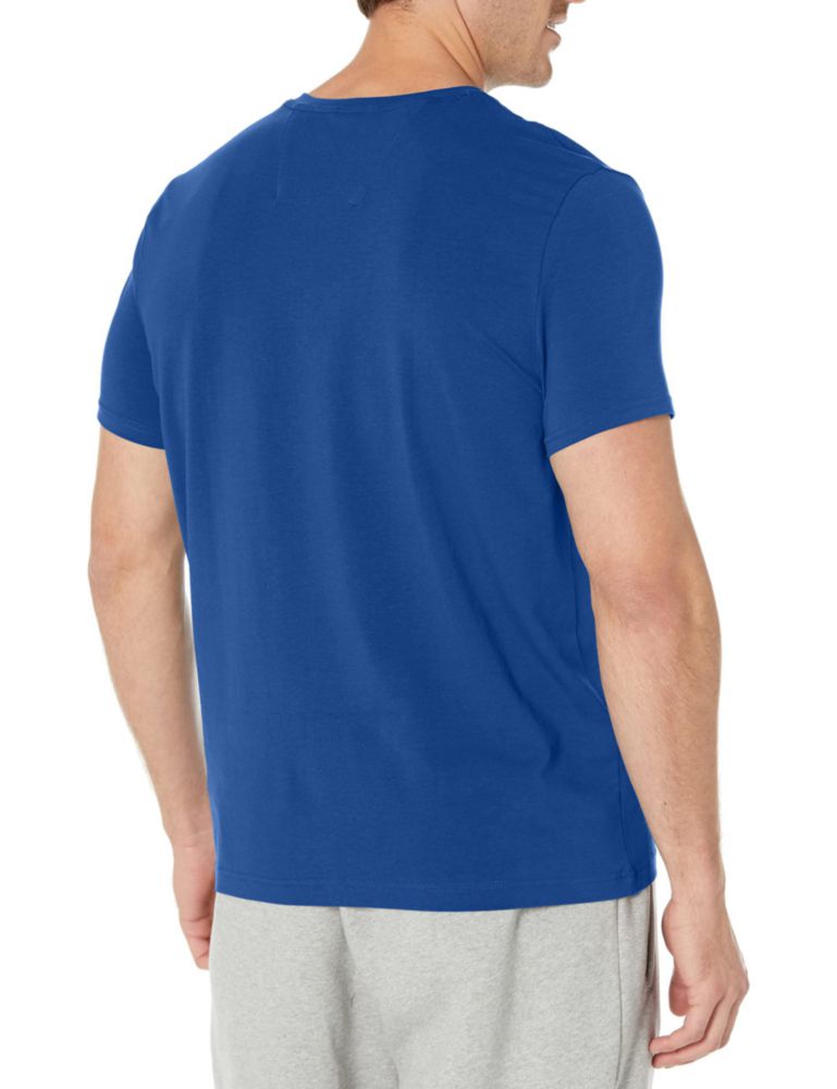 Camiseta Nautica Corte Entallado Cuello en V Azul Estate Talla M