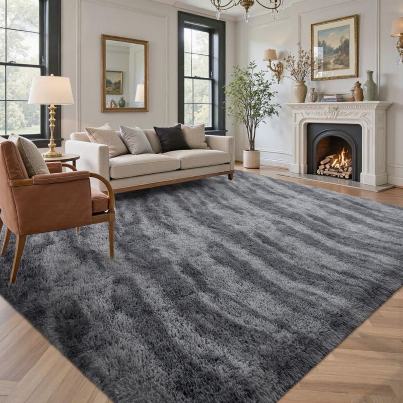 Alfombra gris de pelo largo LòutiRoot Home 244 cm x 183 cm