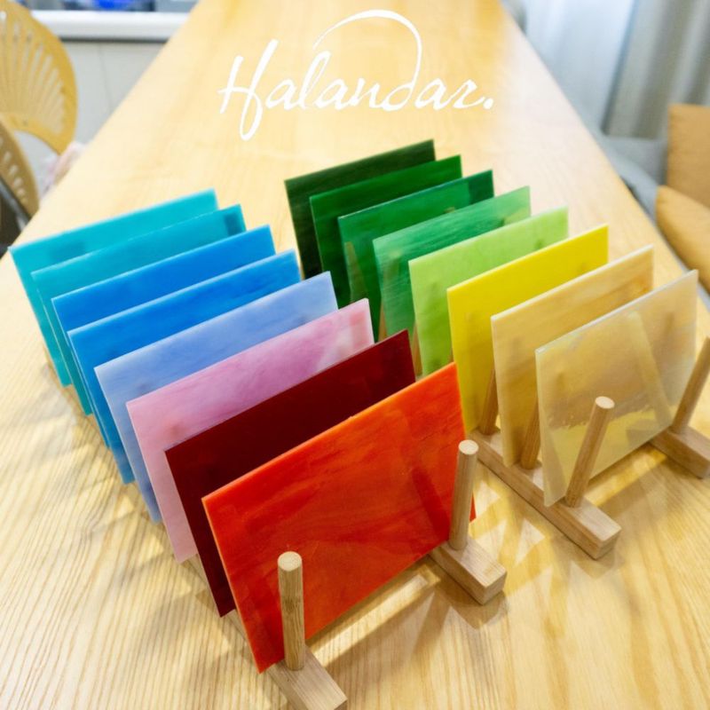 Láminas de Vidrio Vitrificado Halandar 10 x 15 cm 16 piezas con Accesorios