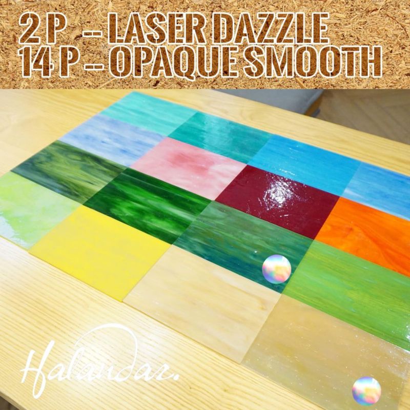 Láminas de Vidrio Vitrificado Halandar 10 x 15 cm 16 piezas con Accesorios