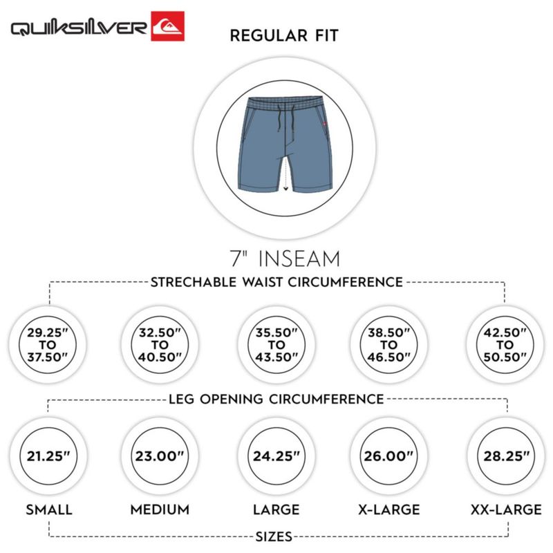 Shorts Quiksilver Corte Regular Azul Sombra Talla Grande