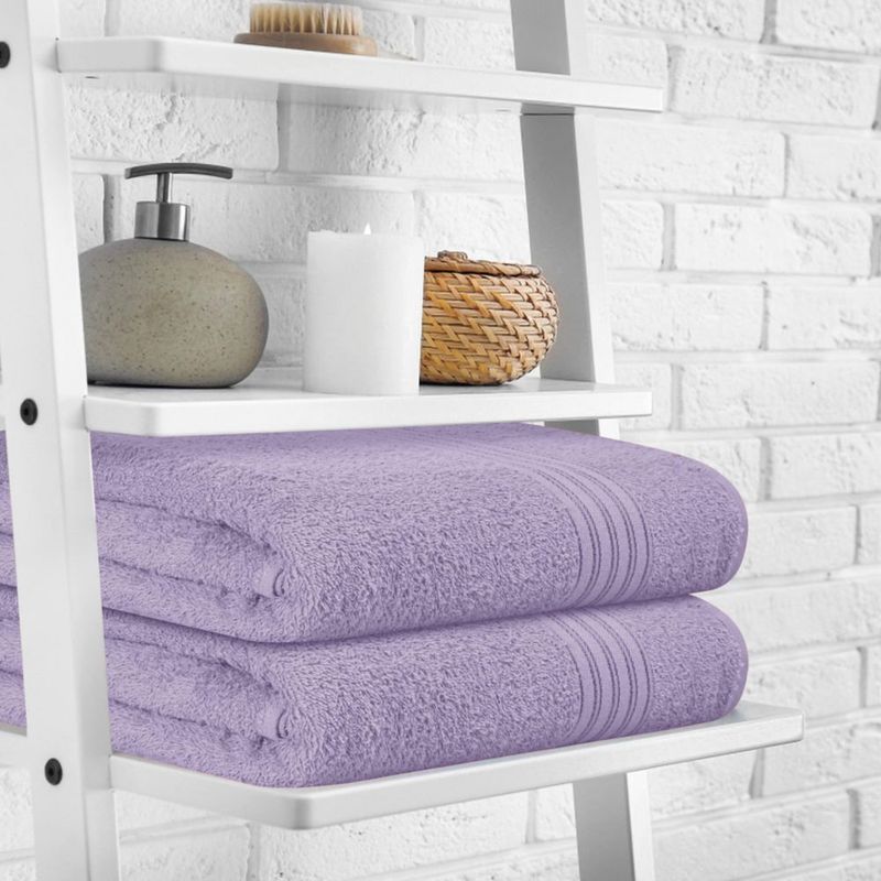 Toalla de Baño BOUTIQUO 71 cm x 140 cm Pack de 2 Morado