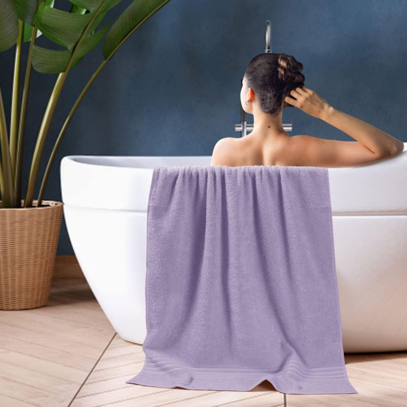 Toalla de Baño BOUTIQUO 71 cm x 140 cm Pack de 2 Morado