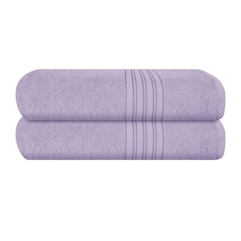 Toalla de Baño BOUTIQUO 71 cm x 140 cm Pack de 2 Morado