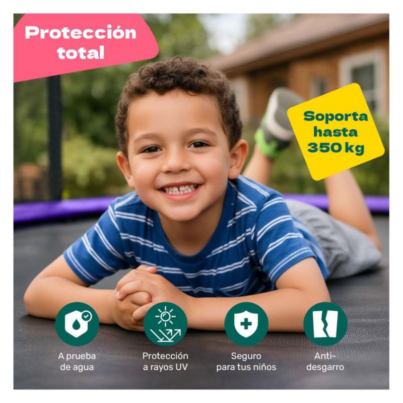 Trampolin Brincolin Little Monkey 14ft Gigante 4.2m con Malla de Seguridad Uso Exterior Estructura Tipo Calabaza Reforzada para Niños y Adultos
