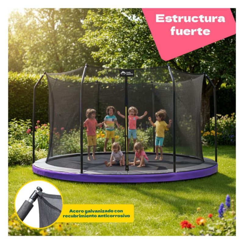 Trampolin Brincolin Little Monkey 14ft Gigante 4.2m con Malla de Seguridad Uso Exterior Estructura Tipo Calabaza Reforzada para Niños y Adultos