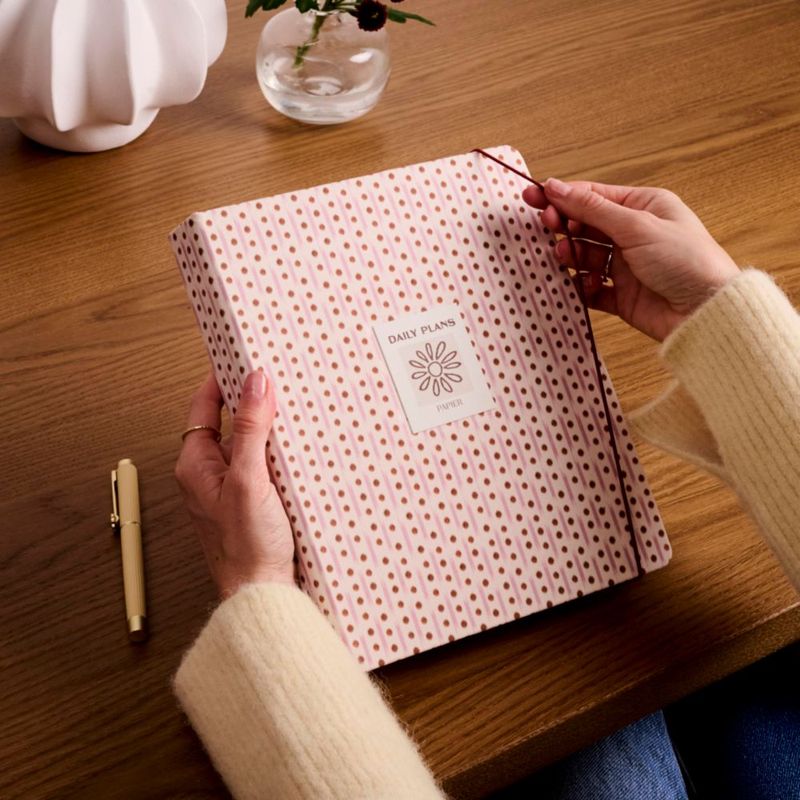 Agenda Papier con cubierta de tela Ikat a rayas