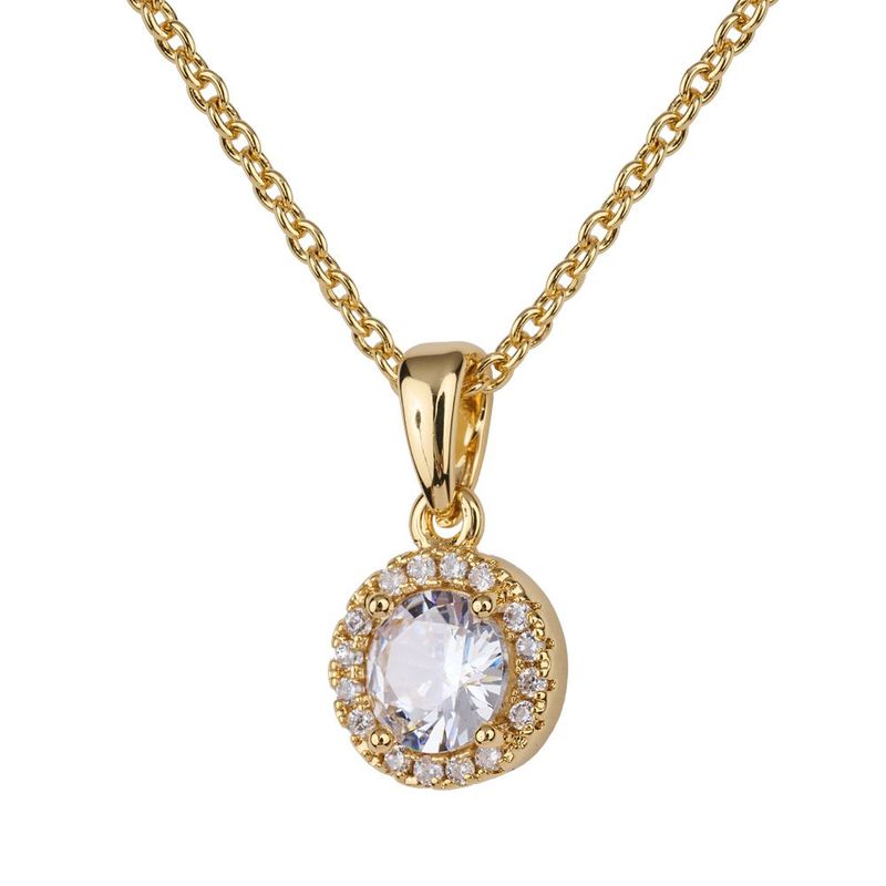Collar luckyly baño oro 14k con zirconia cúbica judy blanco