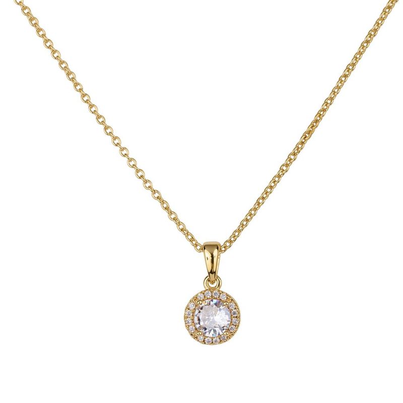 Collar luckyly baño oro 14k con zirconia cúbica judy blanco
