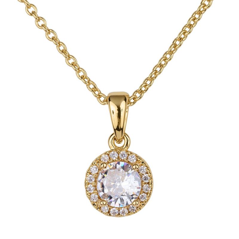 Collar luckyly baño oro 14k con zirconia cúbica judy blanco