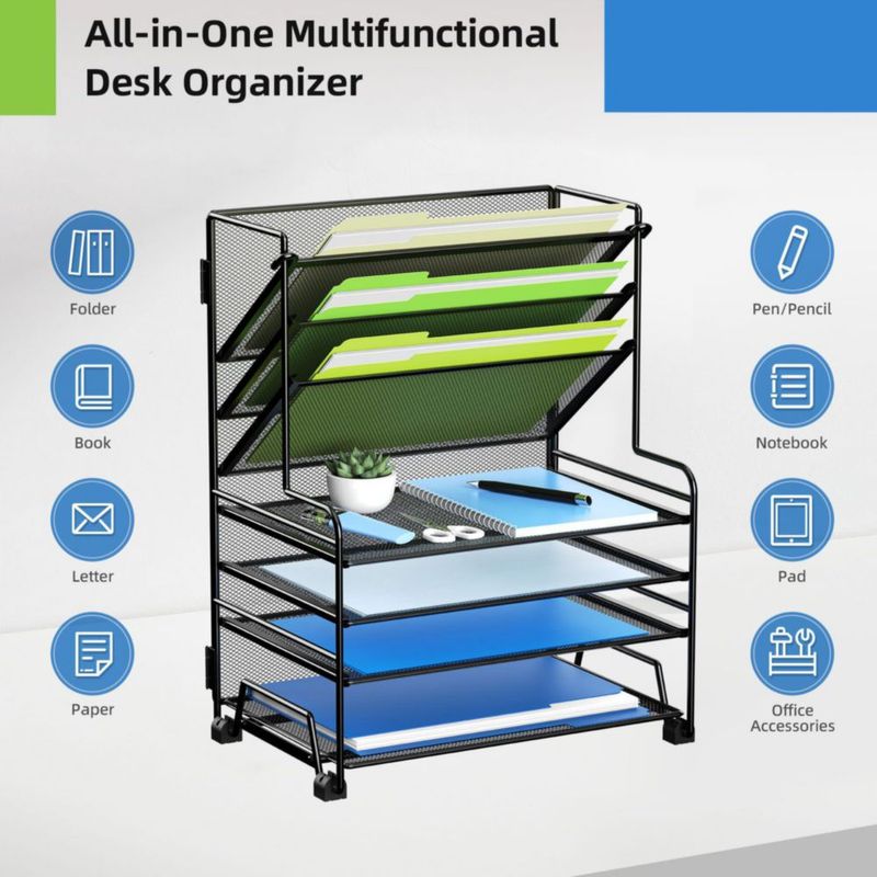 Caddy MINDEPOT de 4 Niveles + Portafolios Negro