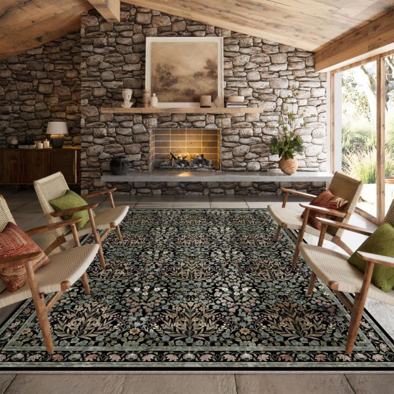 ALFOMBRA Baksham 244 cm x 152 cm con diseño floral lavable y antideslizante