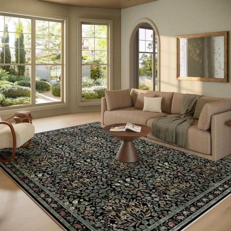 ALFOMBRA Baksham 244 cm x 152 cm con diseño floral lavable y antideslizante