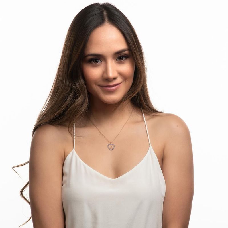 Collar luckyly acero inox inicial a - z baño oro rosa 18k adina rosa