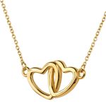 Set de joyería luckyly baño oro baño oro o rosa 14k corazón doble elsie dorado