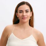 Aretes luckyly acero inoxidable con baño de oro 14k y perlas connie
