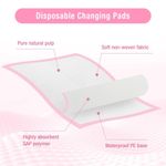 Almohadillas cambiadoras Cabaubl 100 unidades (33 × 46 cm) rosa