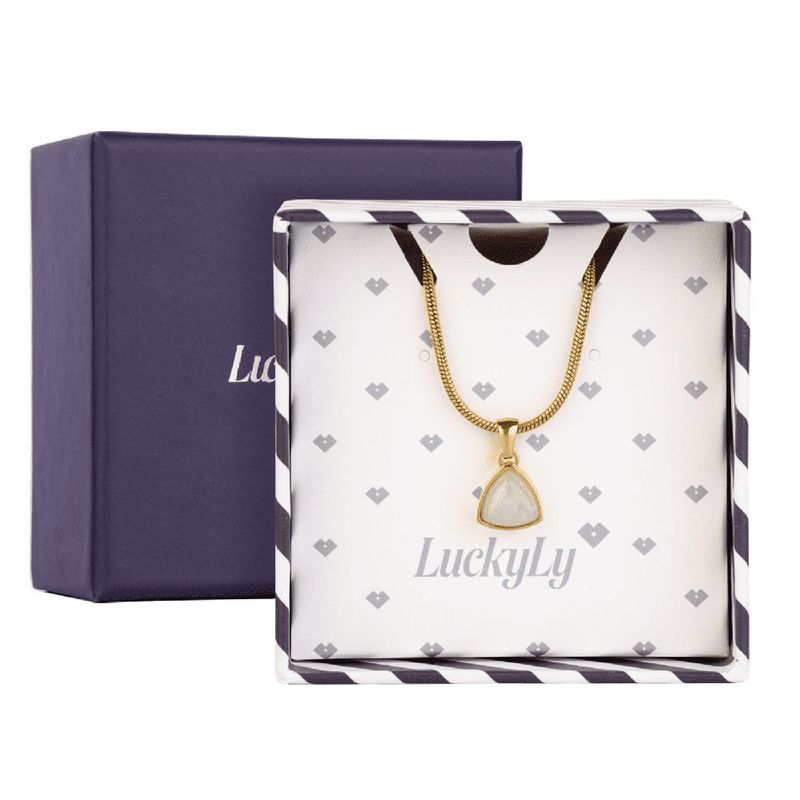 Collar luckyly acero inoxidable baño oro 18k con piedra natural de nacimiento sofi verde claro