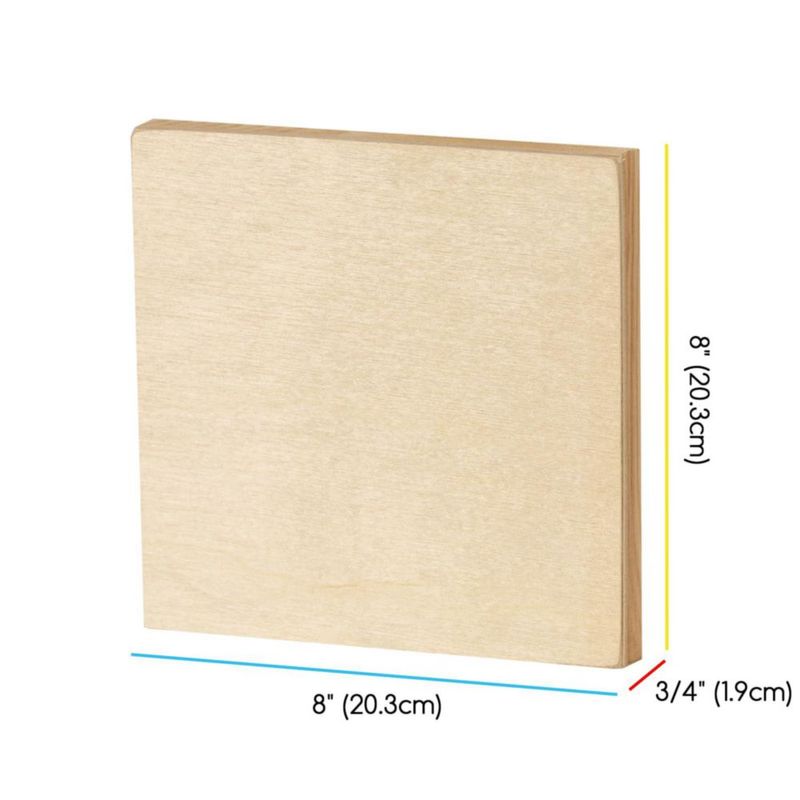 Tablero de lienzo de madera sin terminar MEEDEN 20 × 20 cm pack de 6