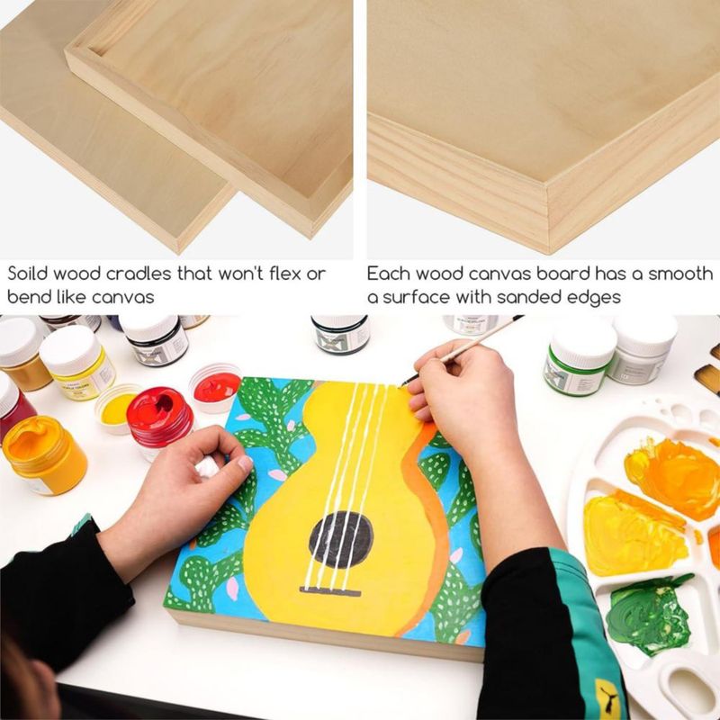 Tablero de lienzo de madera sin terminar MEEDEN 20 × 20 cm pack de 6