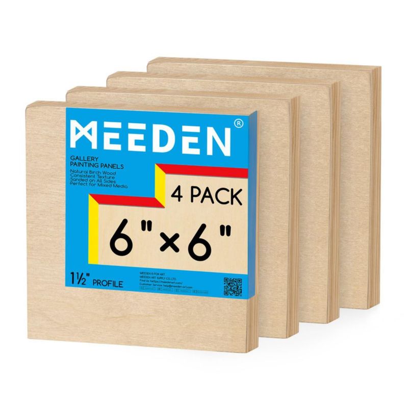 Tablero de lienzo MEEDEN 15 cm paquete de 4 madera sin tratar