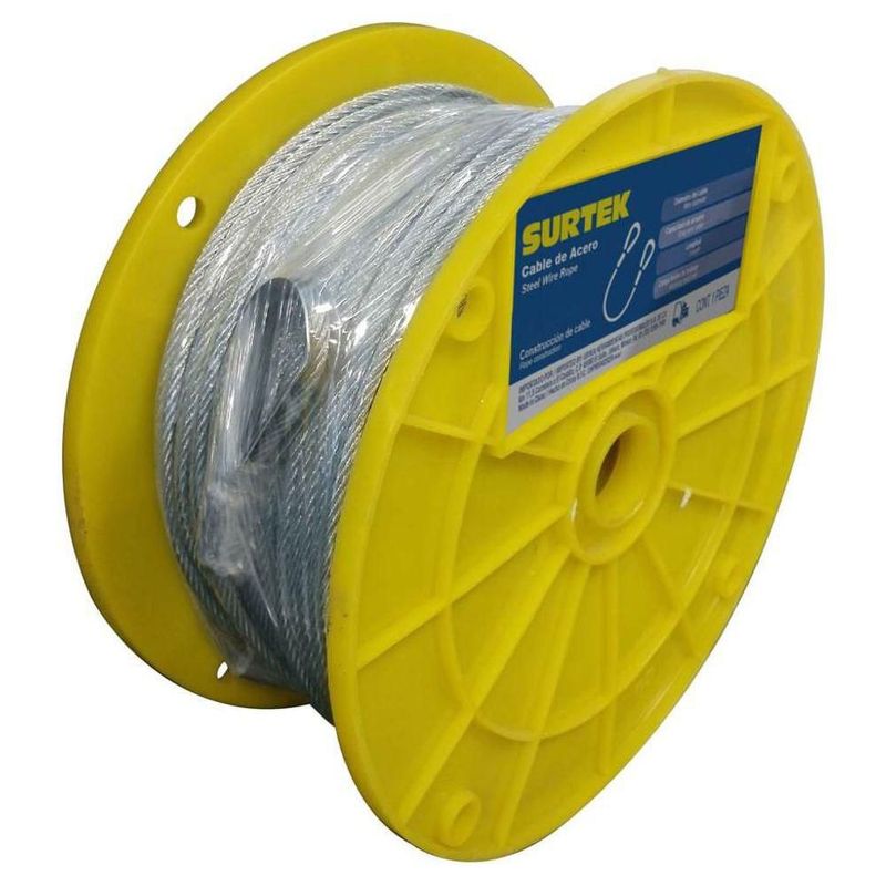 Cable Rigido Acero Aleado PVC 76m C/ Guardacabos Surtek