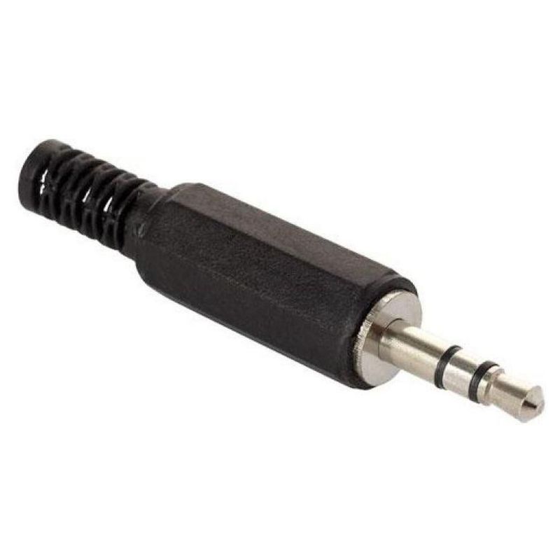 Plug Audio 3.5mm Estéreo Negro Plástico Micrófono Steren