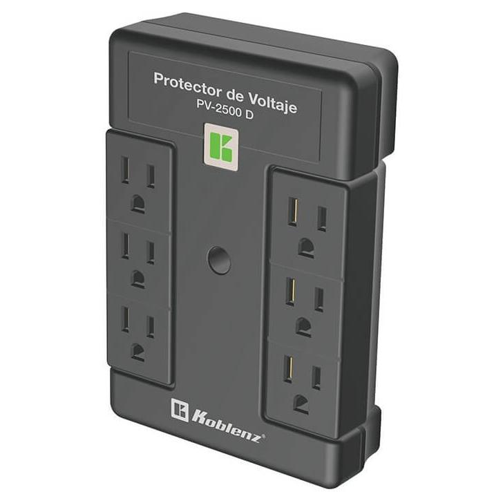Protector de Voltaje Koblenz PV-2500 D 6 Contactos Negro