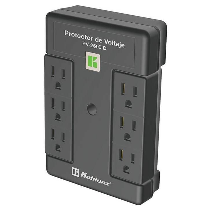 Protector de Voltaje Koblenz PV-2500 D 6 Contactos Negro