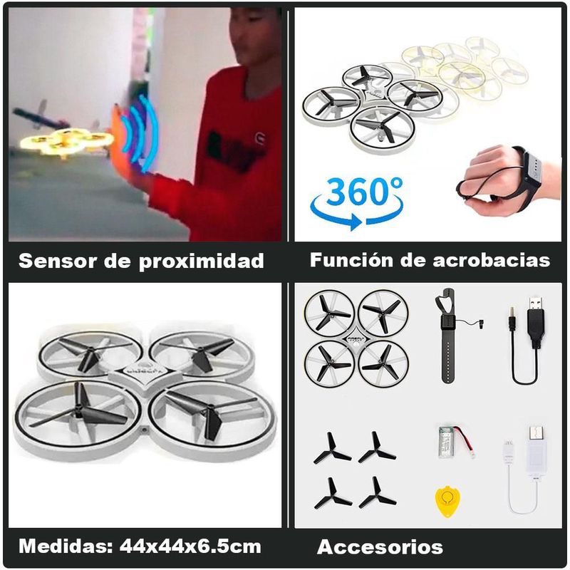 DRONE VAK 1841 CONTROL POR MANO ELUDE OBSTACULOS ACROBACIAS