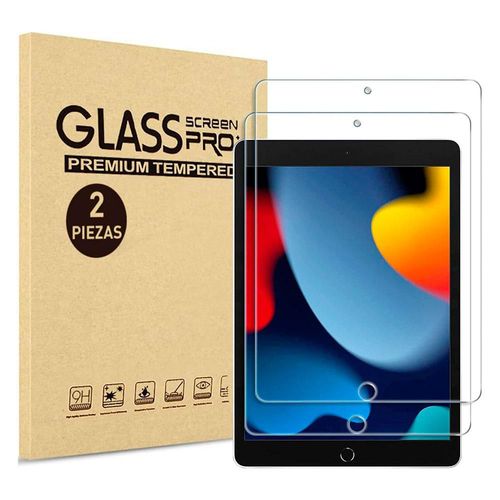 Bluelander 2 Micas Cristal Vidrio Templado para iPad 9, 8 y 7, 10.2" Pulgadas 2021, 2020, 2019, Dureza 9H, Protector de Pantalla Compatible con iPad