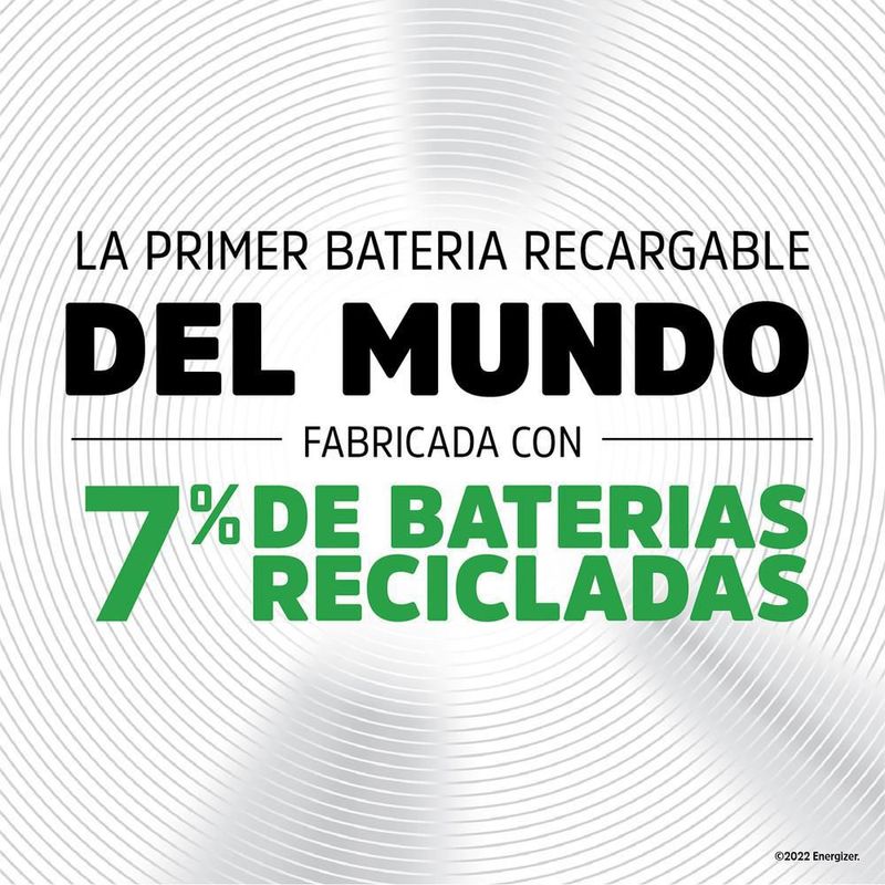 Pila energizer 9v recargable blister 12 unidades