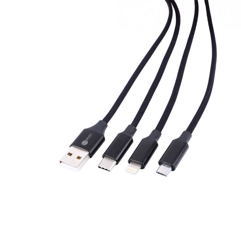 Cable De Datos Y Carga Usb 3 En 1 V8 Tipo C Lightning Select Sound